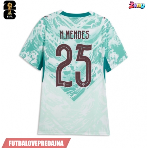 Lacne Ženy Futbalové dres Portugalsko Nuno Mendes #25 MS 2026 Krátky Rukáv - Preč